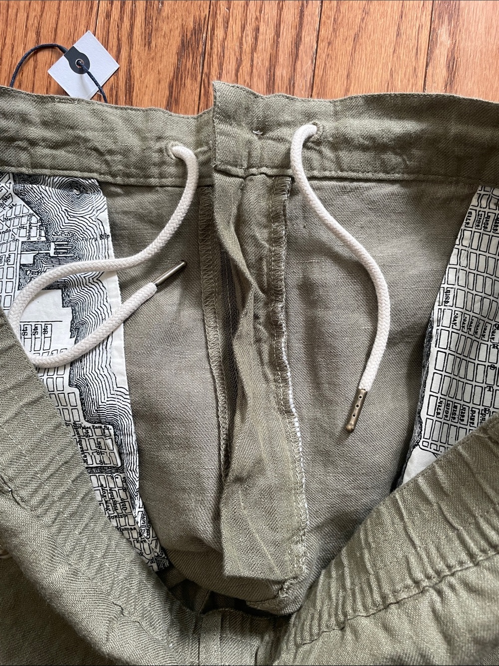 Taylor Stitch Olive Green Linen Shorts Men’s Sz 36 NWOT - Picture 9 of 10